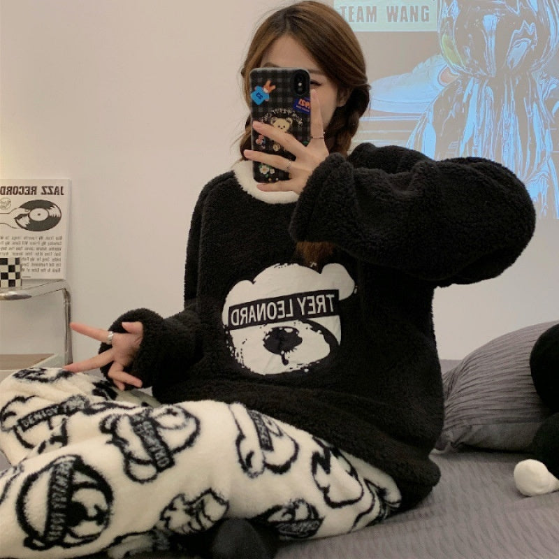 Winter Pajamas Flannel Thickened Long-sleeved Homewear