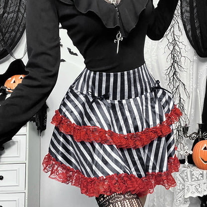 Retro Style Ruffled Collar Long-sleeved Top
