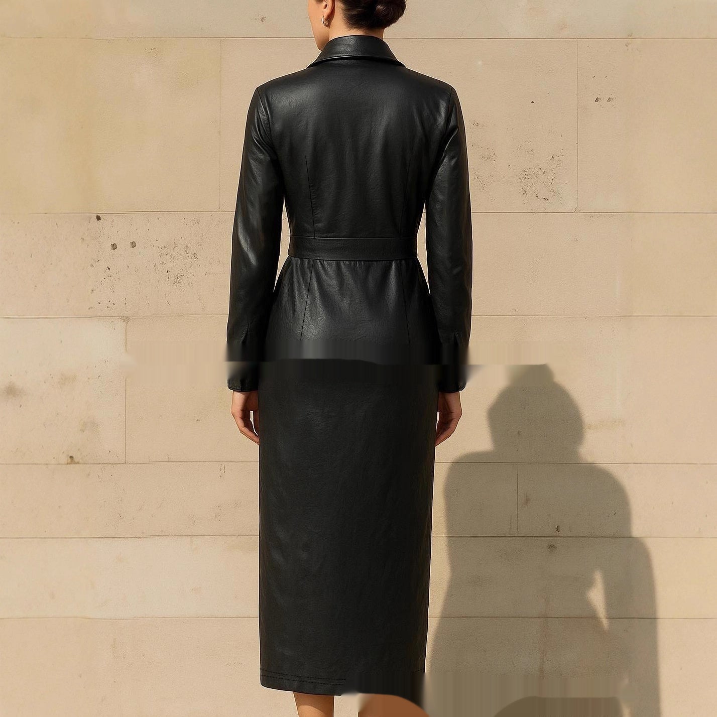 Women's Stylish Elegant Waist-cinching Figure-hugging Single-breasted High-quality Long Dress