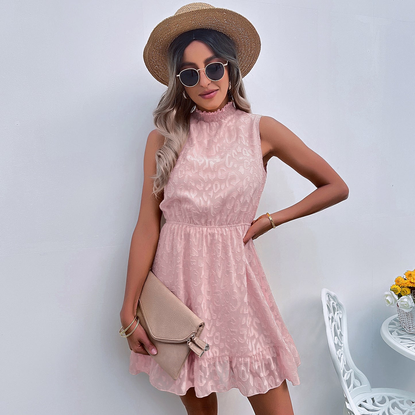 Women's Casual Chiffon Lace Jacquard Dress
