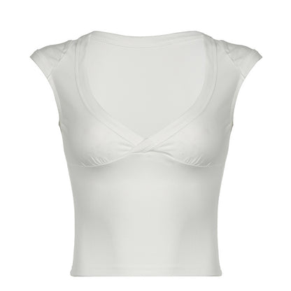 Women's Waist-cinching Figure-flattering Sleeveless T-shirt Top