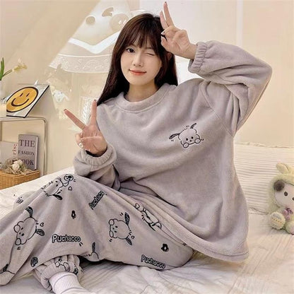 Winter Pajamas Flannel Thickened Long-sleeved Homewear