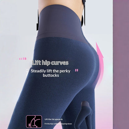 Yoga Pants With Fleece Lining And Brushed White Truffle