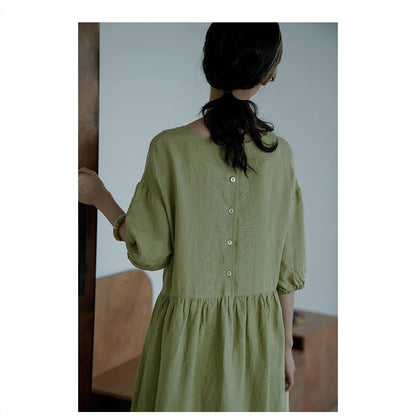 Women's Solid-Color Loose Casual All-Match Long Dress