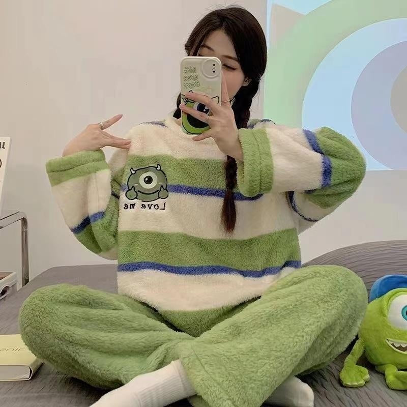 Winter Pajamas Flannel Thickened Long-sleeved Homewear
