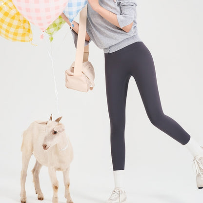 Yoga Pants With Fleece Lining And Brushed White Truffle