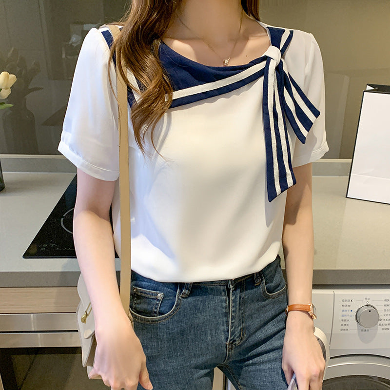 Niche Sweet Bow Chiffon Top