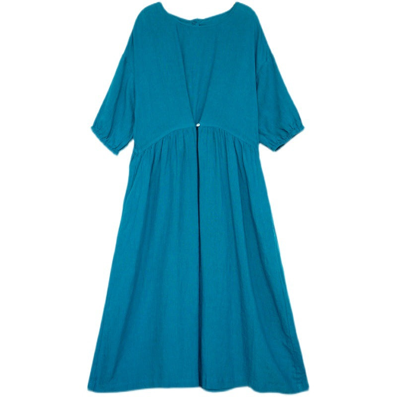 Women's Solid-Color Loose Casual All-Match Long Dress